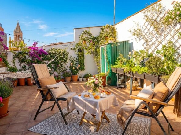 Casa esquinera con terraza en el Pedró